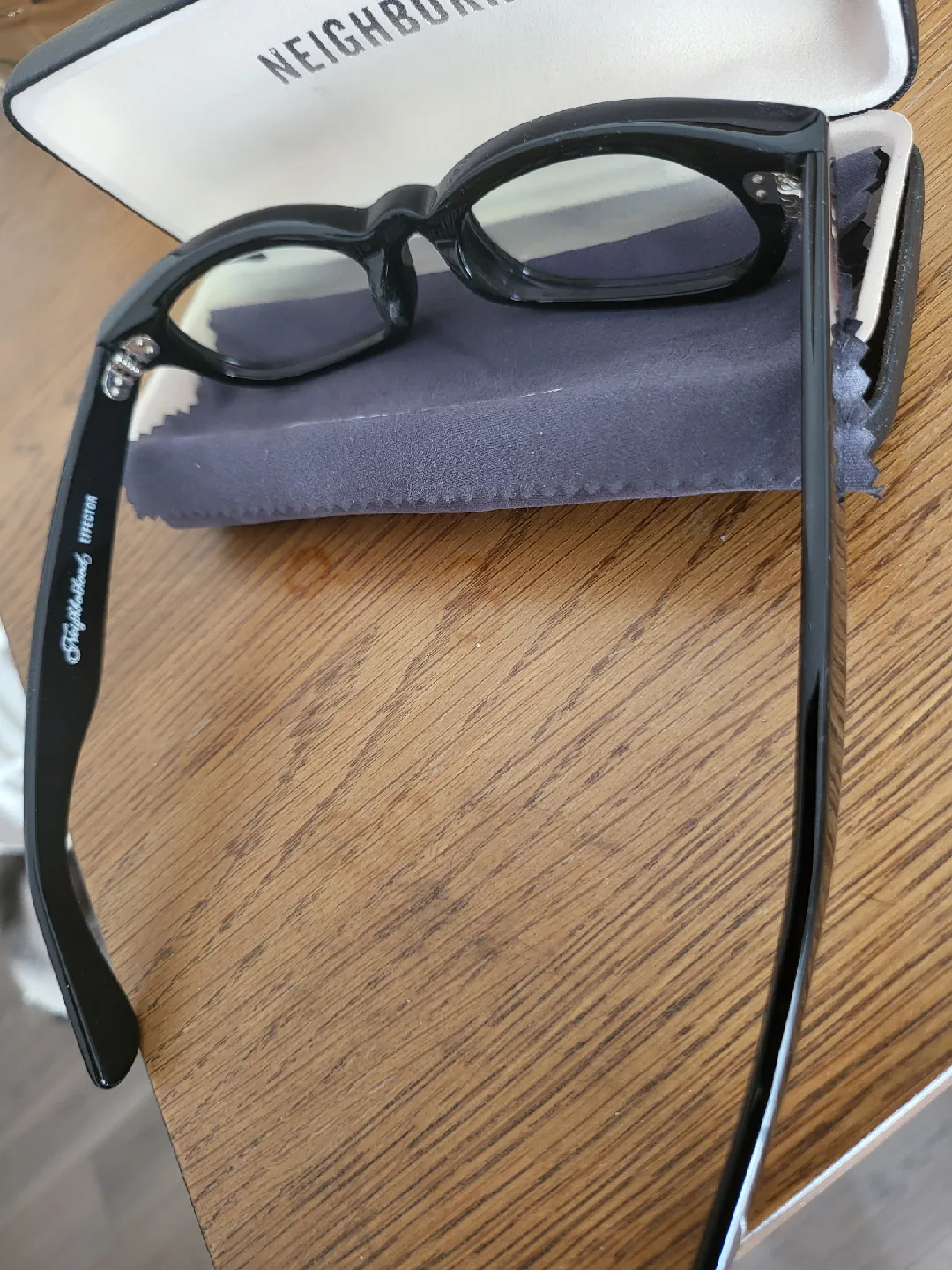 Neighborhood x EFFECTOR Tramp Glasses Black hand made in Japan image indicator(2)