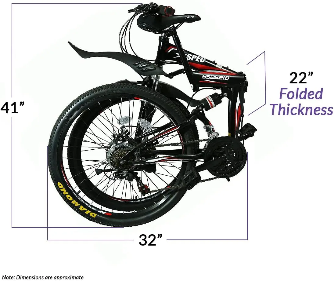 Xspec 21 Speed Mountain Bicycle Folding image indicator(5)