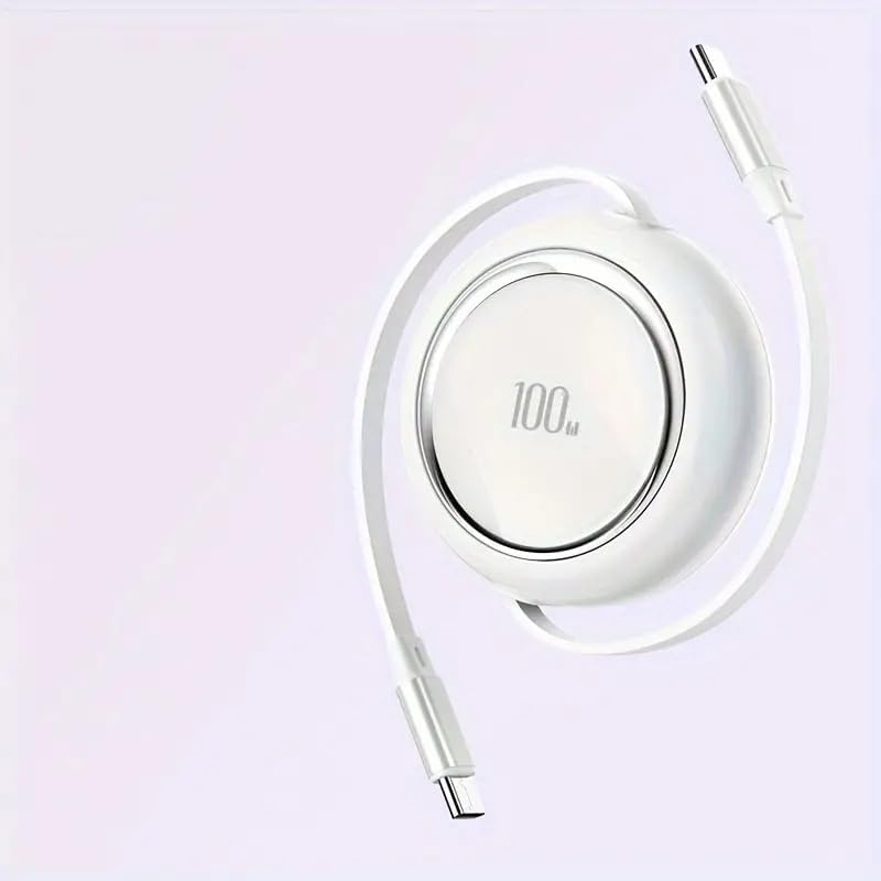 100W USB C Cable, Fast Charging, Retractable with 4-Stage