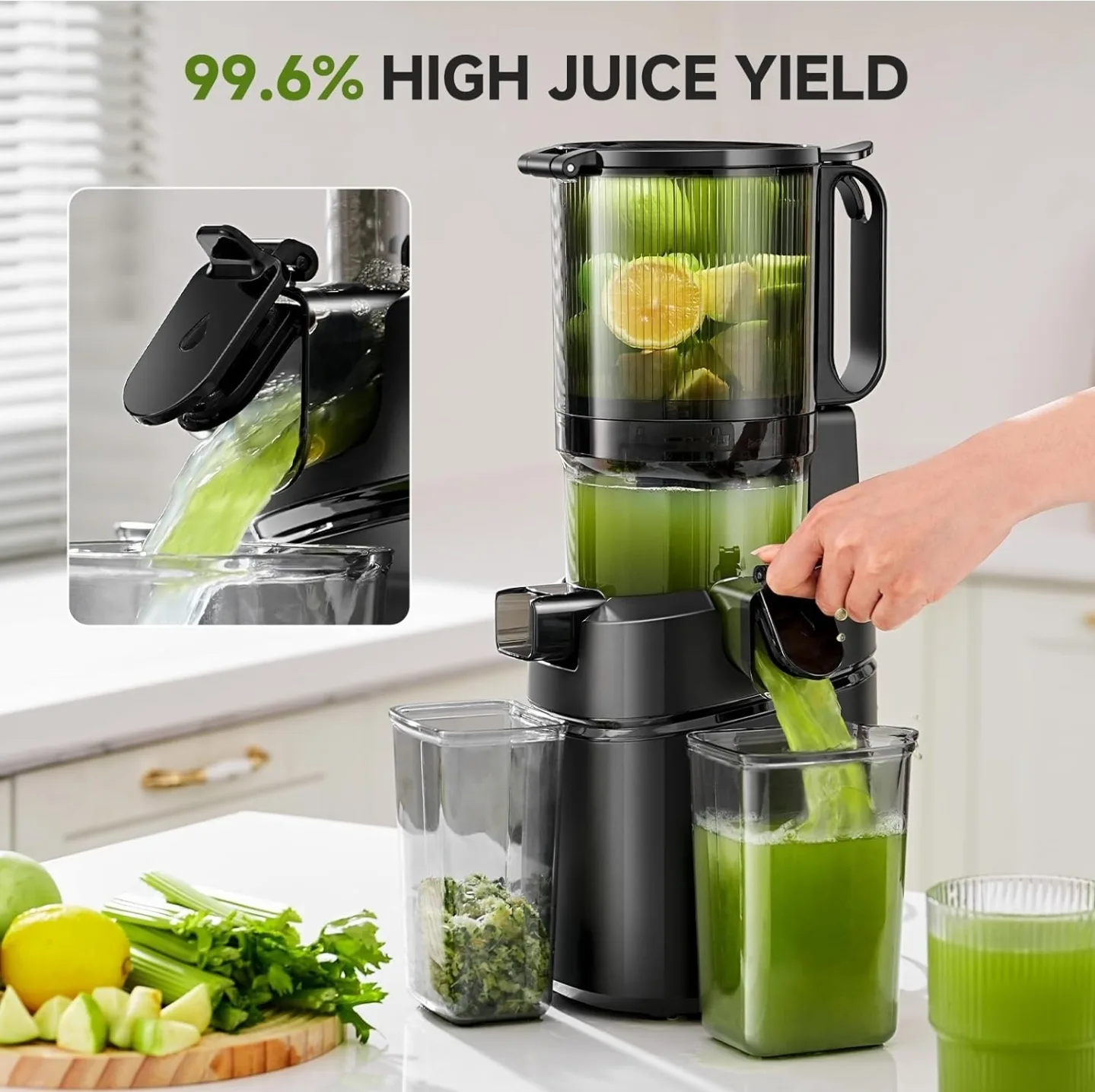 AMZCHEF Slow Juicer SJ-036 - Black image indicator(2)