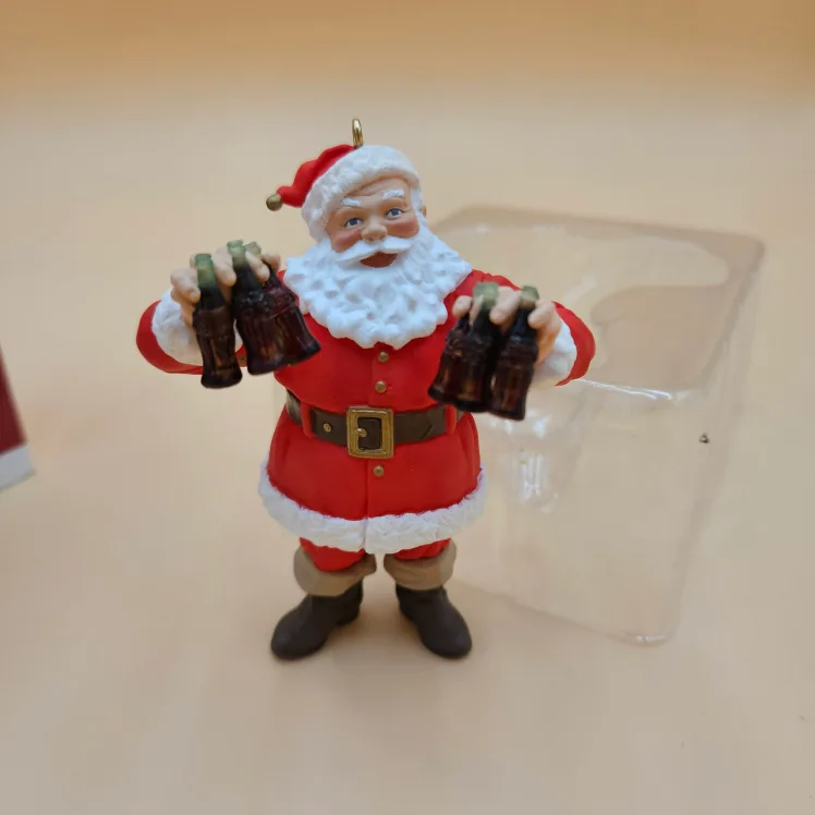 Coca Cola Hallmark Keepsake Ornament 1995 Santa Vintage  4" T image indicator(2)