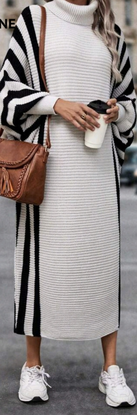 Striped Knit Sweater Dress - photo 2