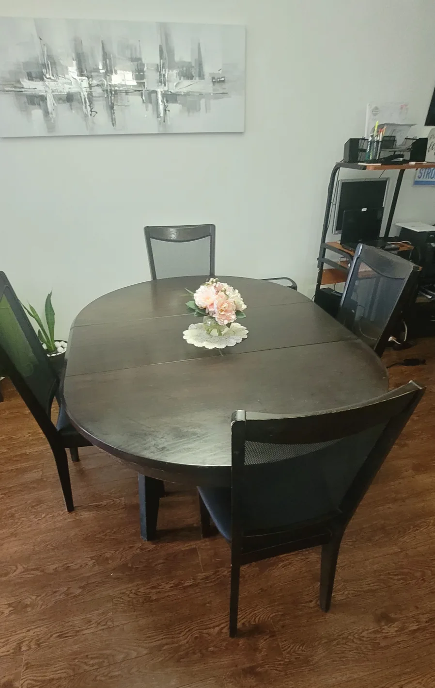 Dark Wood Dining Table with 4 Chairs image indicator(3)