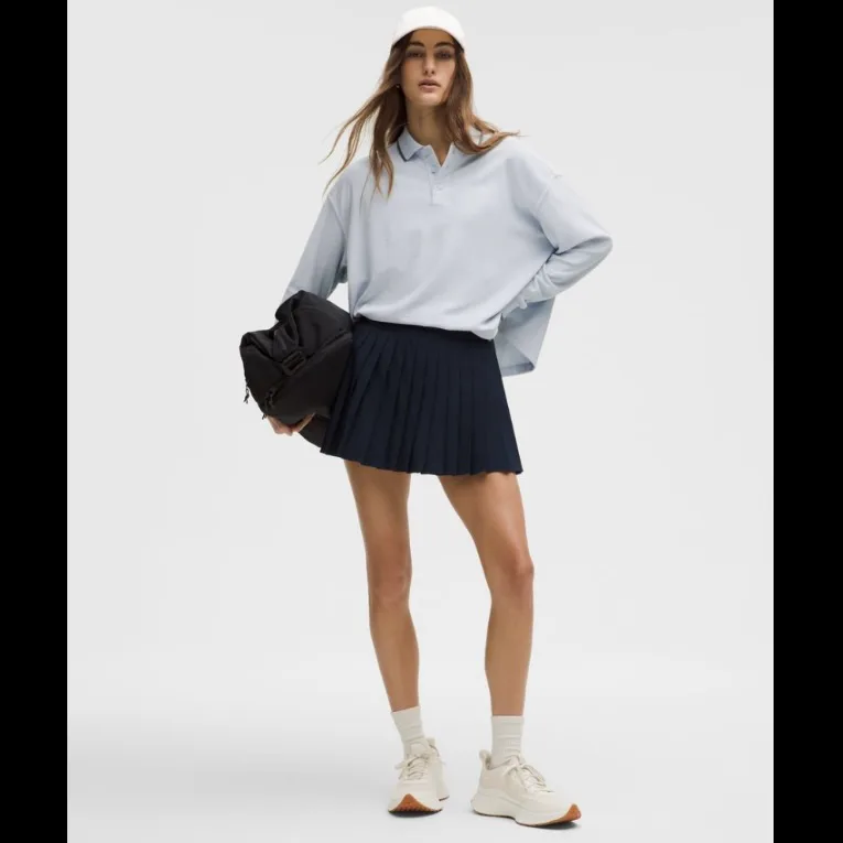 NWT Cotton Terry Relaxed-Fit Polo Shirt - Size S, Starch Blue image indicator(2)