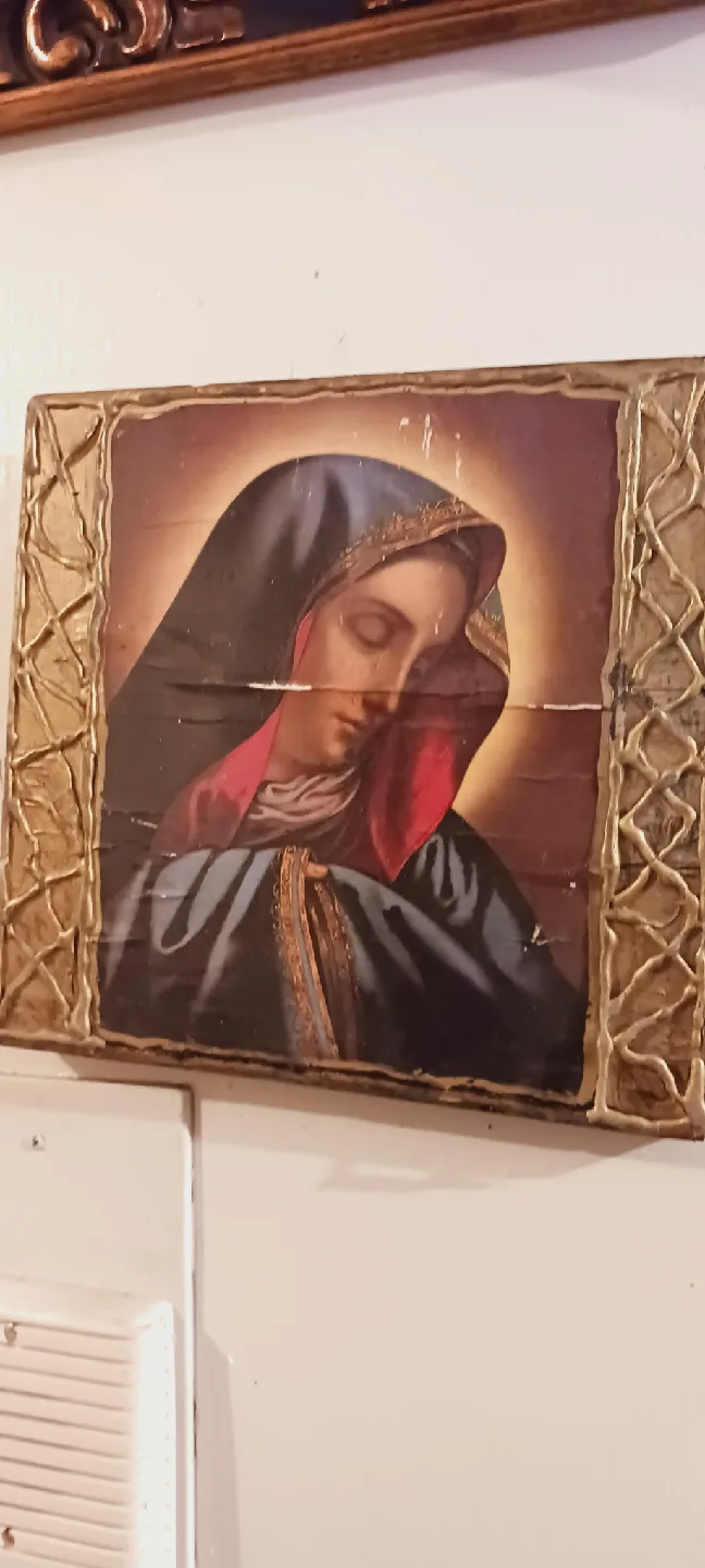 Old Vintage Religious Wooden Wall Decor thumbnail