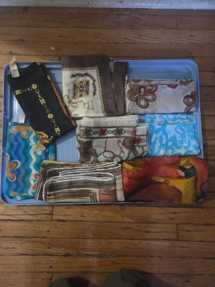 Assorted Vintage Scarves - Lot of 9 thumbnail