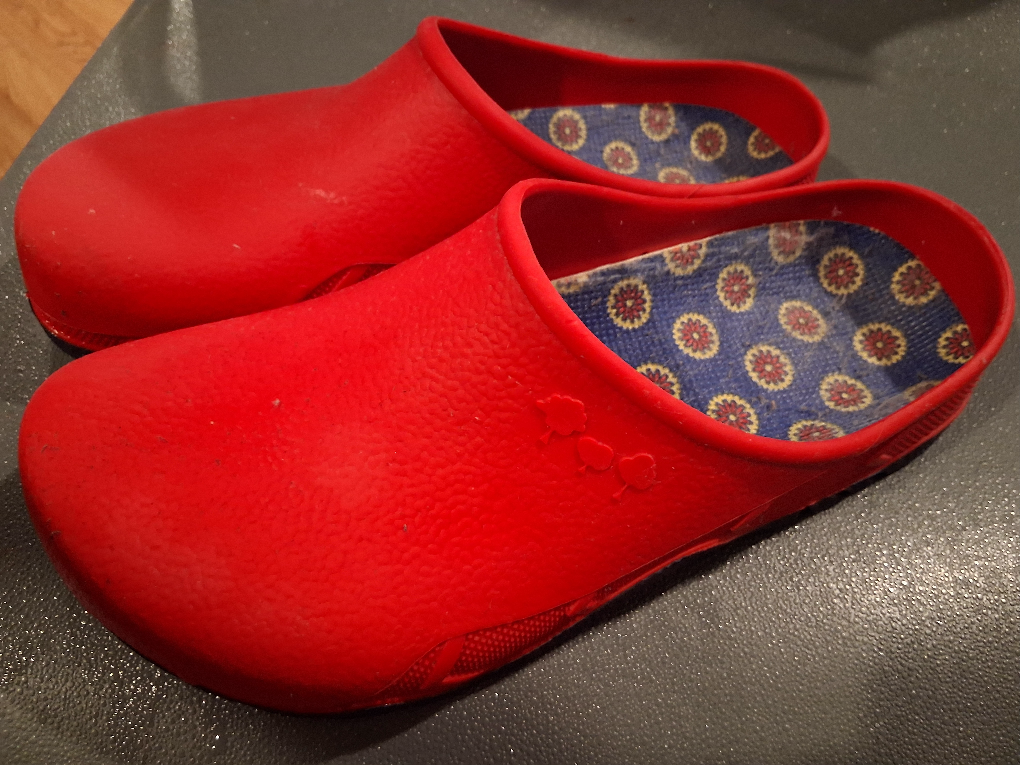 Red Slip On Clogs 8.5