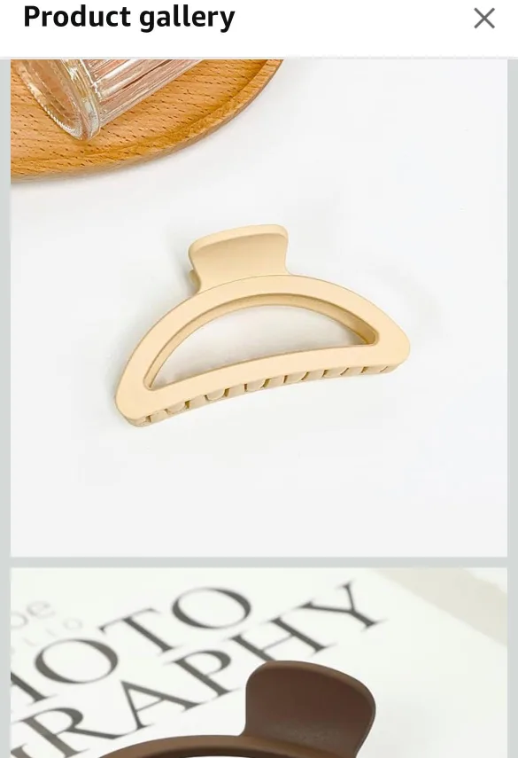 Hair Claw Clip - Beige 12 pcs thumbnail