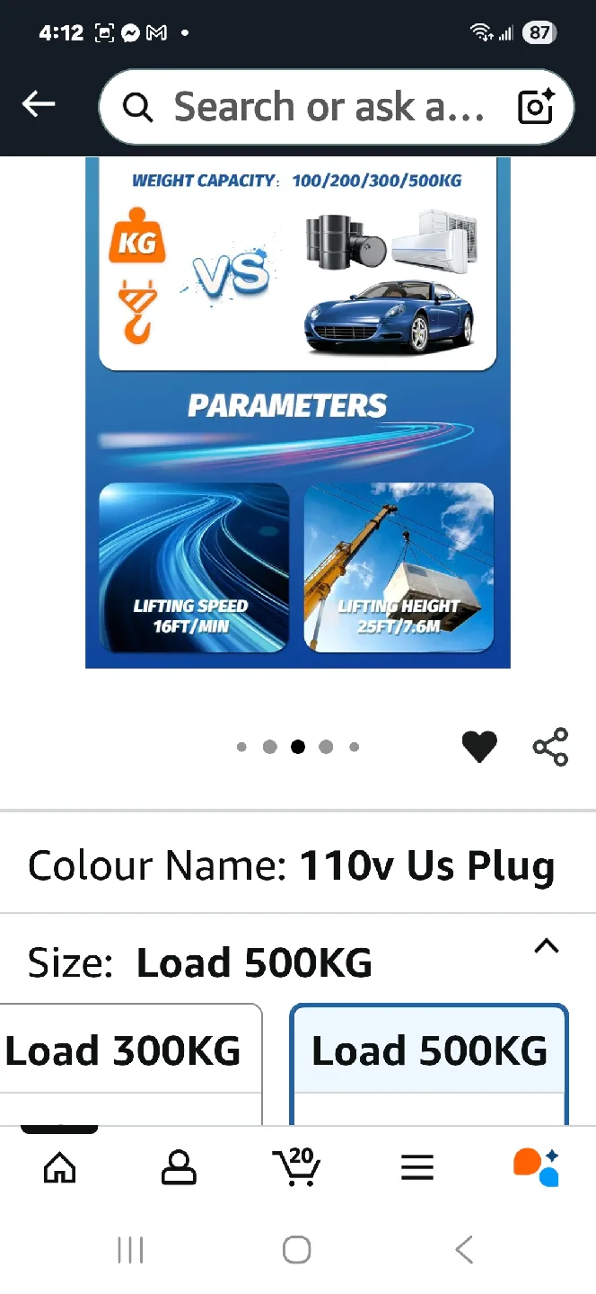 NEWTRY 3 in 1 Electric Hoist Winch 1100lb image indicator(5)