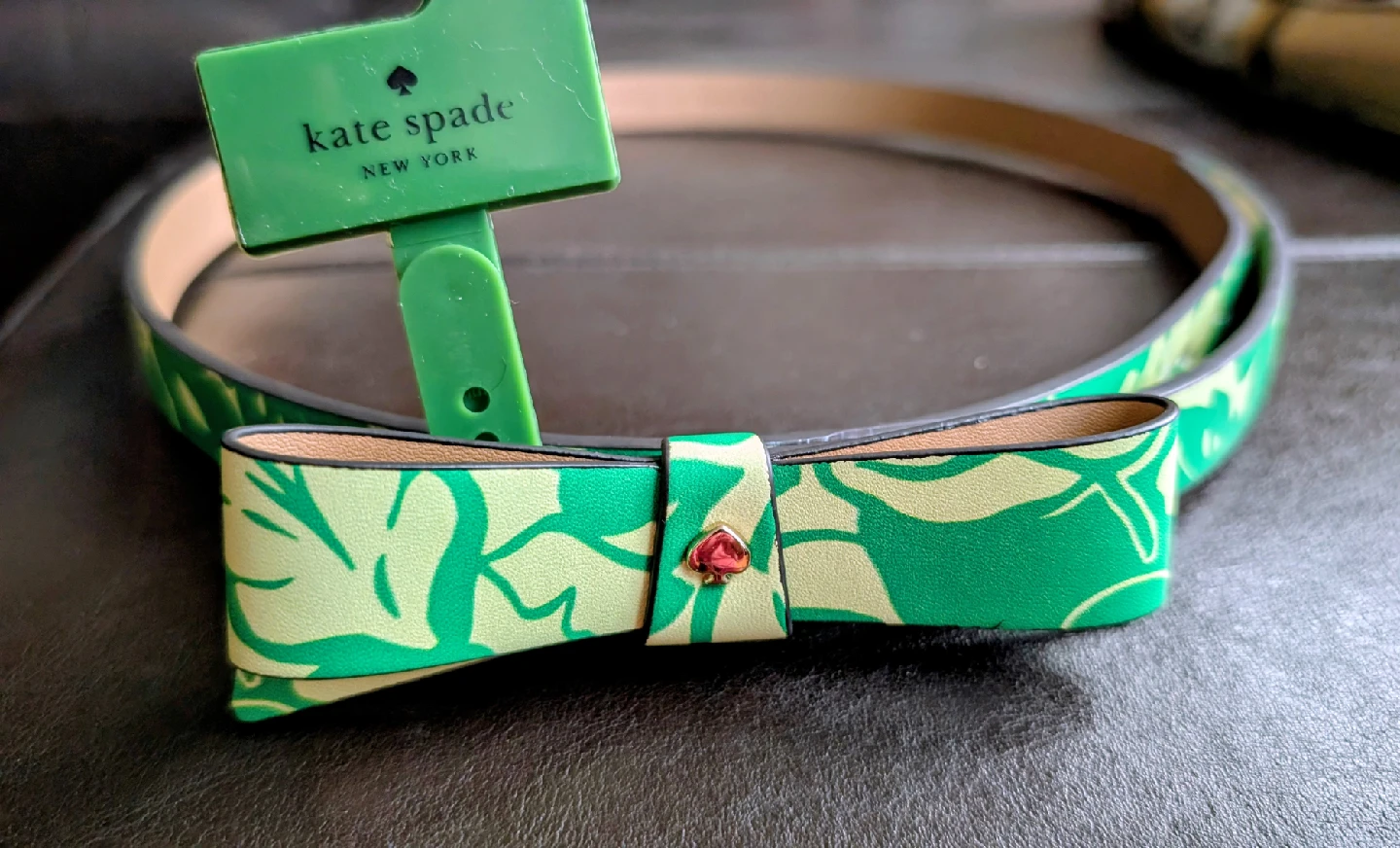 Kate Spade XL Green Floral Belt - New