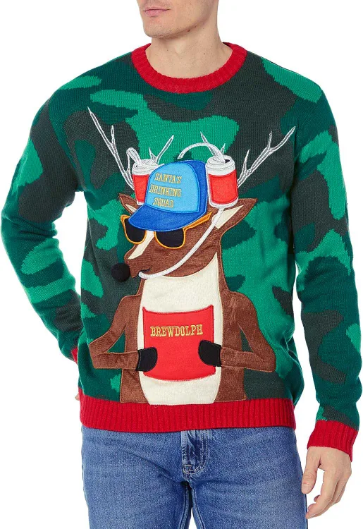 Ugly Christmas Sweater - Reindeer Drinking Squad image indicator(2)