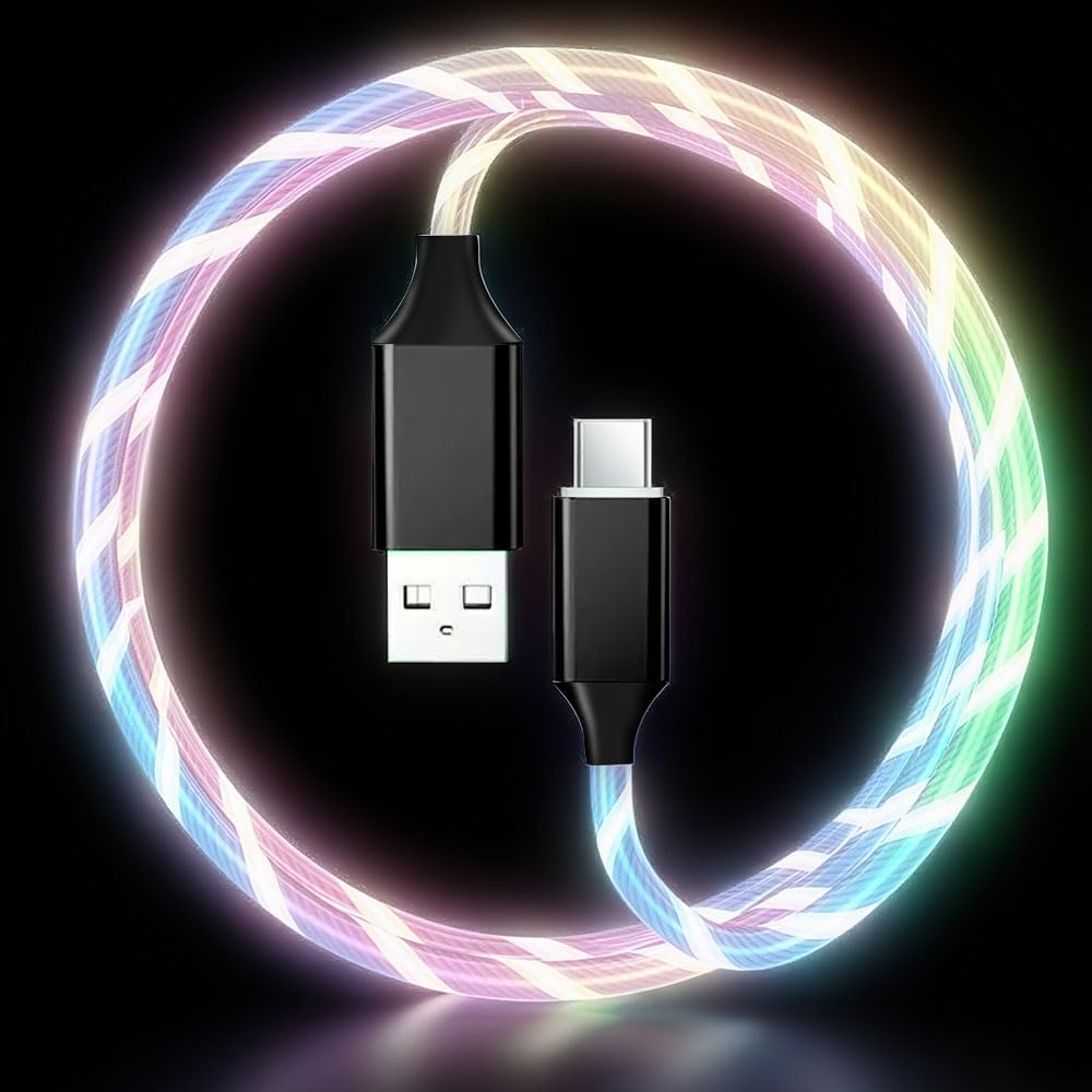 USB C to USB C Cable 60W Fast Charging with Bright Light Strip