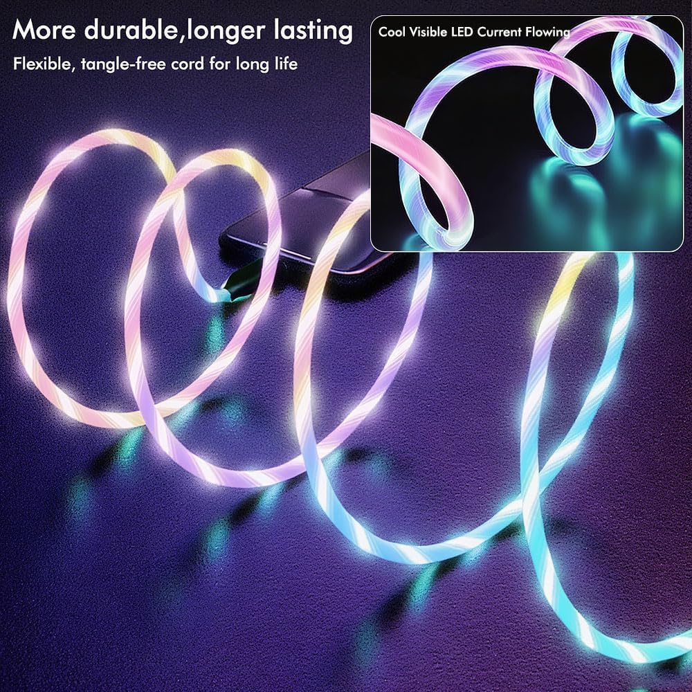 USB C to USB C Cable 60W Fast Charging with Bright Light Strip - photo 3