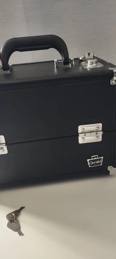 Black Makeup Organizer Case with Keys image indicator(9)