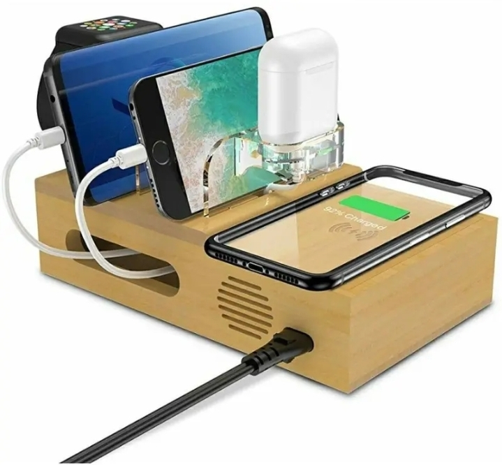 Bamboo Charging Station for Multiple Devices