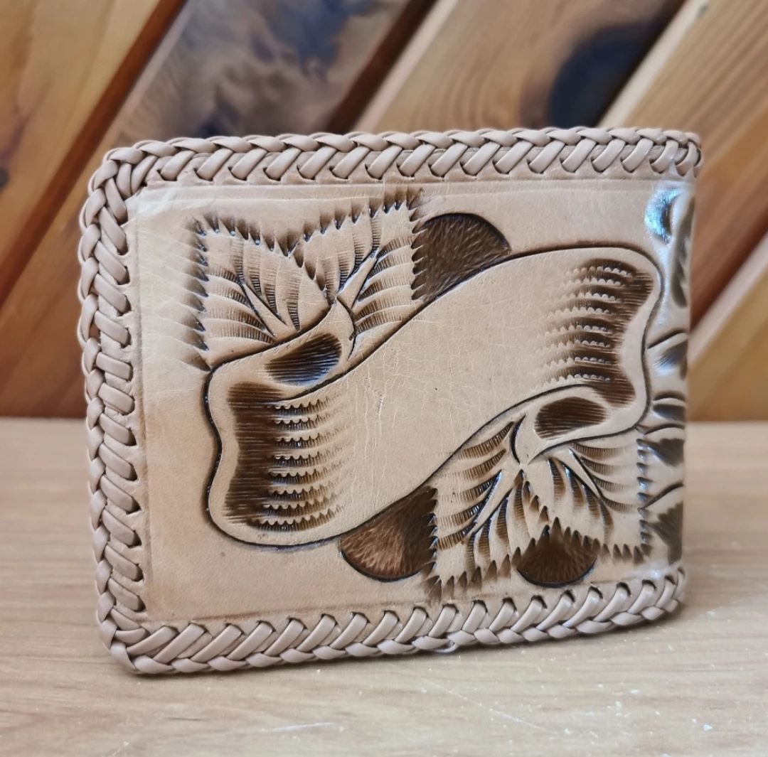 Vintage Hand Tooled Leather Wallet - photo 3