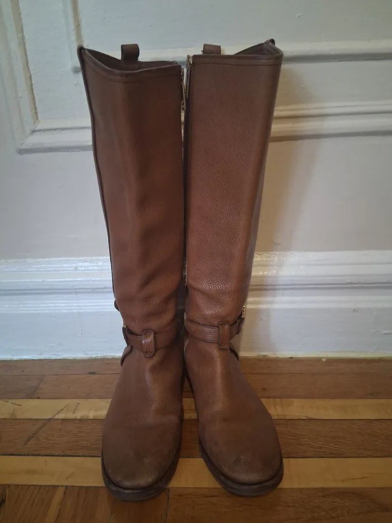 Tory Burch Brown Leather Riding Boots image indicator(3)