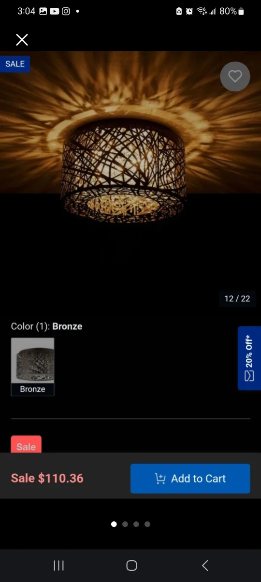 Bronze Ceiling Light Fixture image indicator(3)