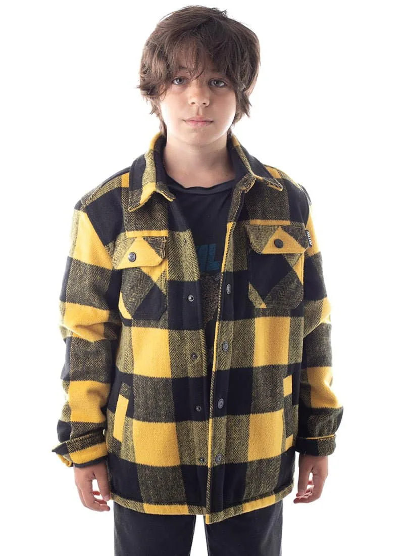 Fallen Plaid Flannel sherpa lined Jacket - Size Youth 14 Large image indicator(2)