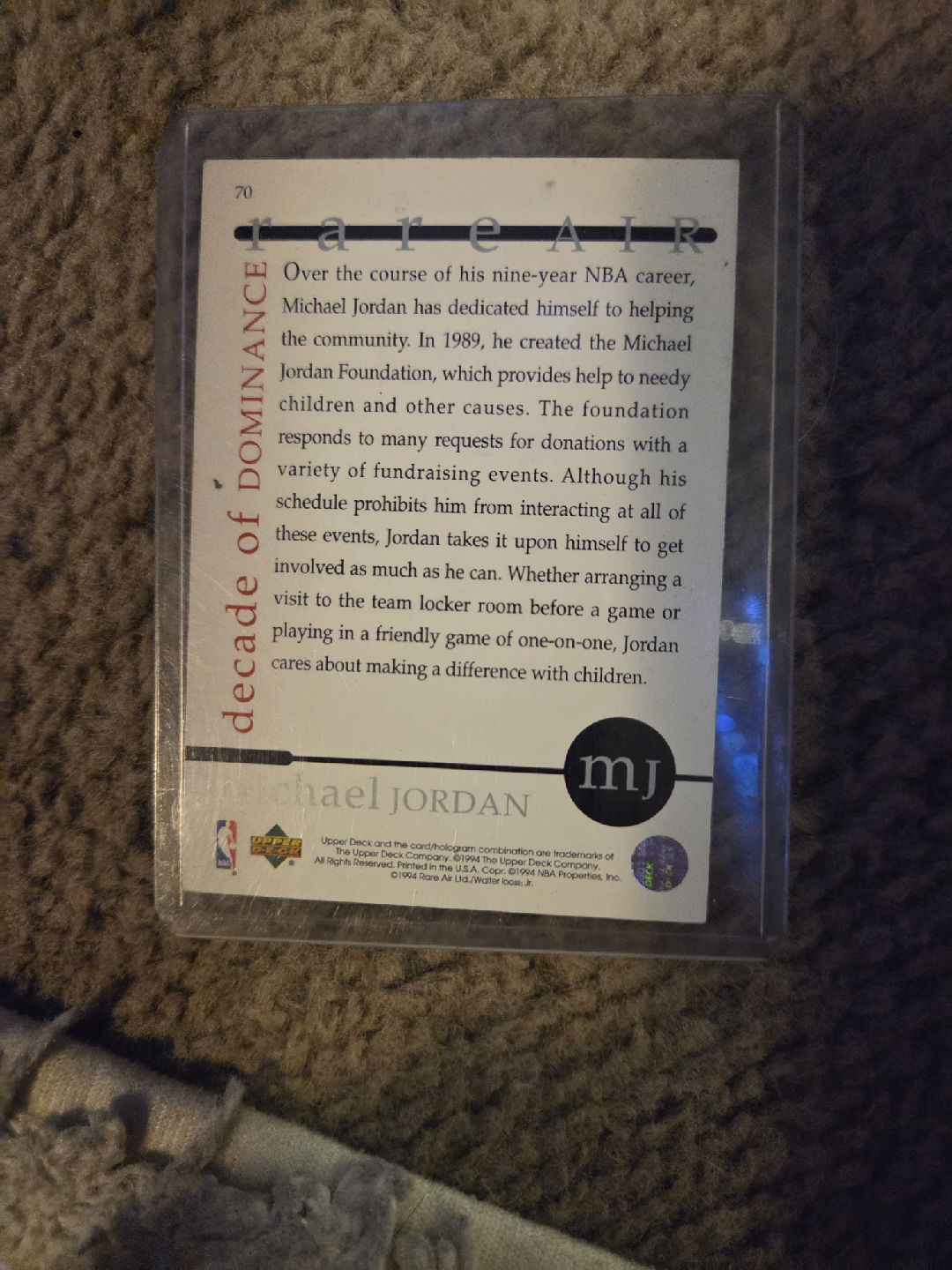 Michael Jordan Decade of Dominance Trading Card - photo 2
