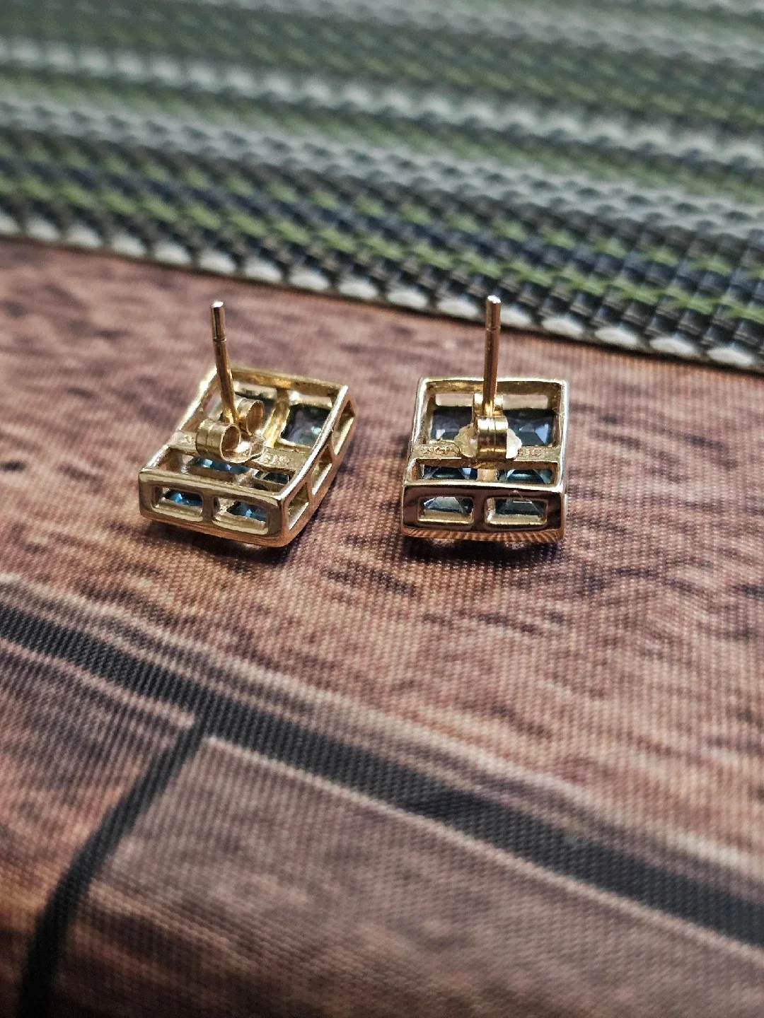 Blue Gemstone 14K Gold Earrings - 4.34g image indicator(2)