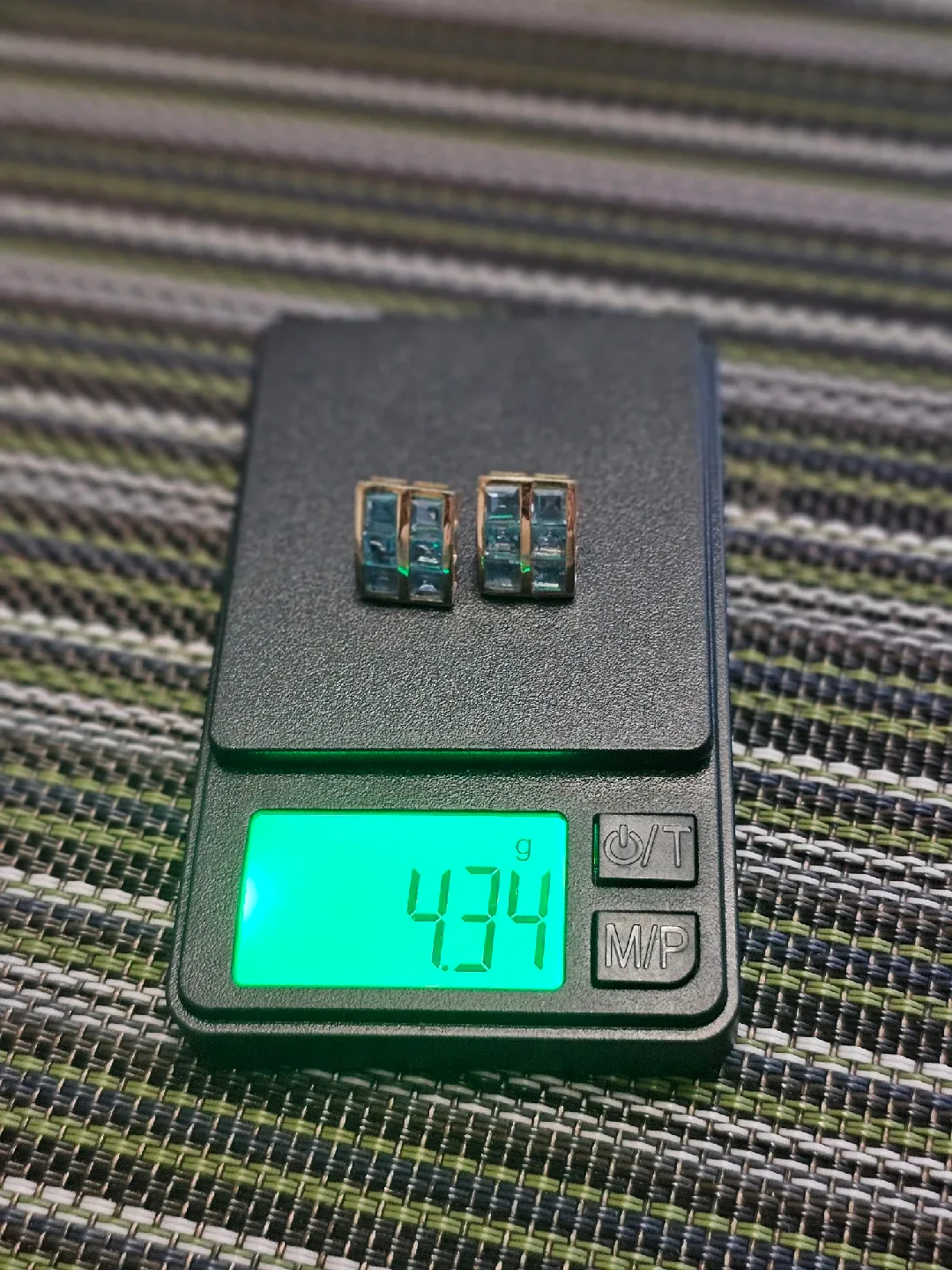 Blue Gemstone 14K Gold Earrings - 4.34g image indicator(4)