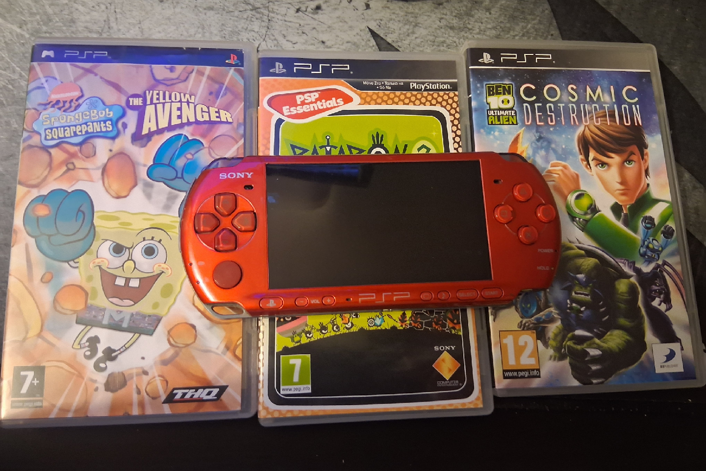 Sony PSP Red with 3 Games