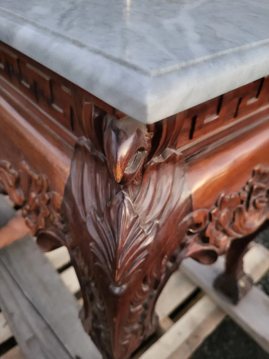 Ornate Vanity with Marble Top & Vessel Sink image indicator(4)
