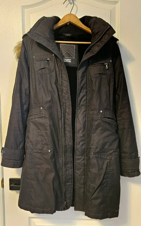 TNA Black Winter Parka Jacket Small thumbnail