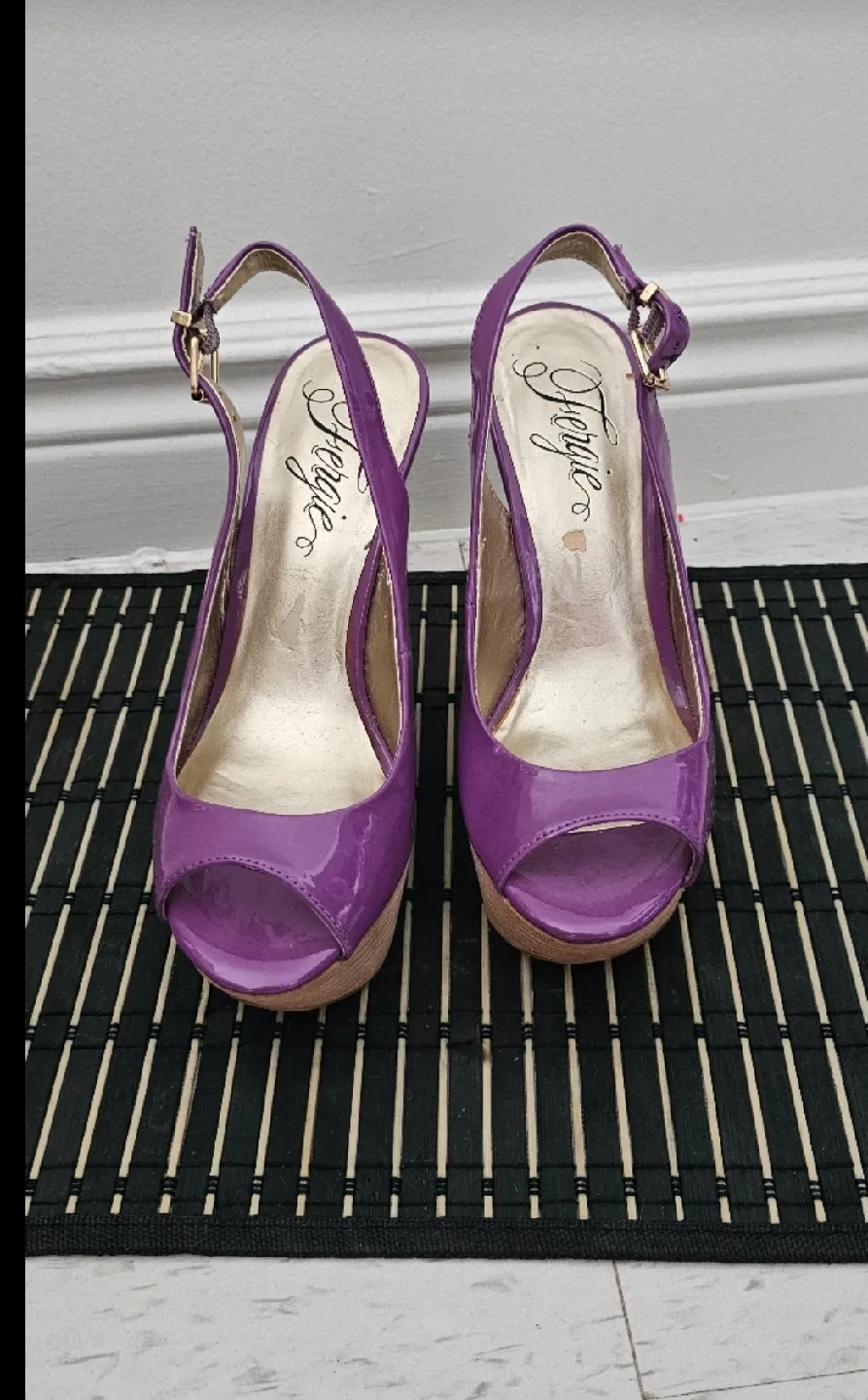 Fergie Purple Wedge Heels, Size 6 thumbnail