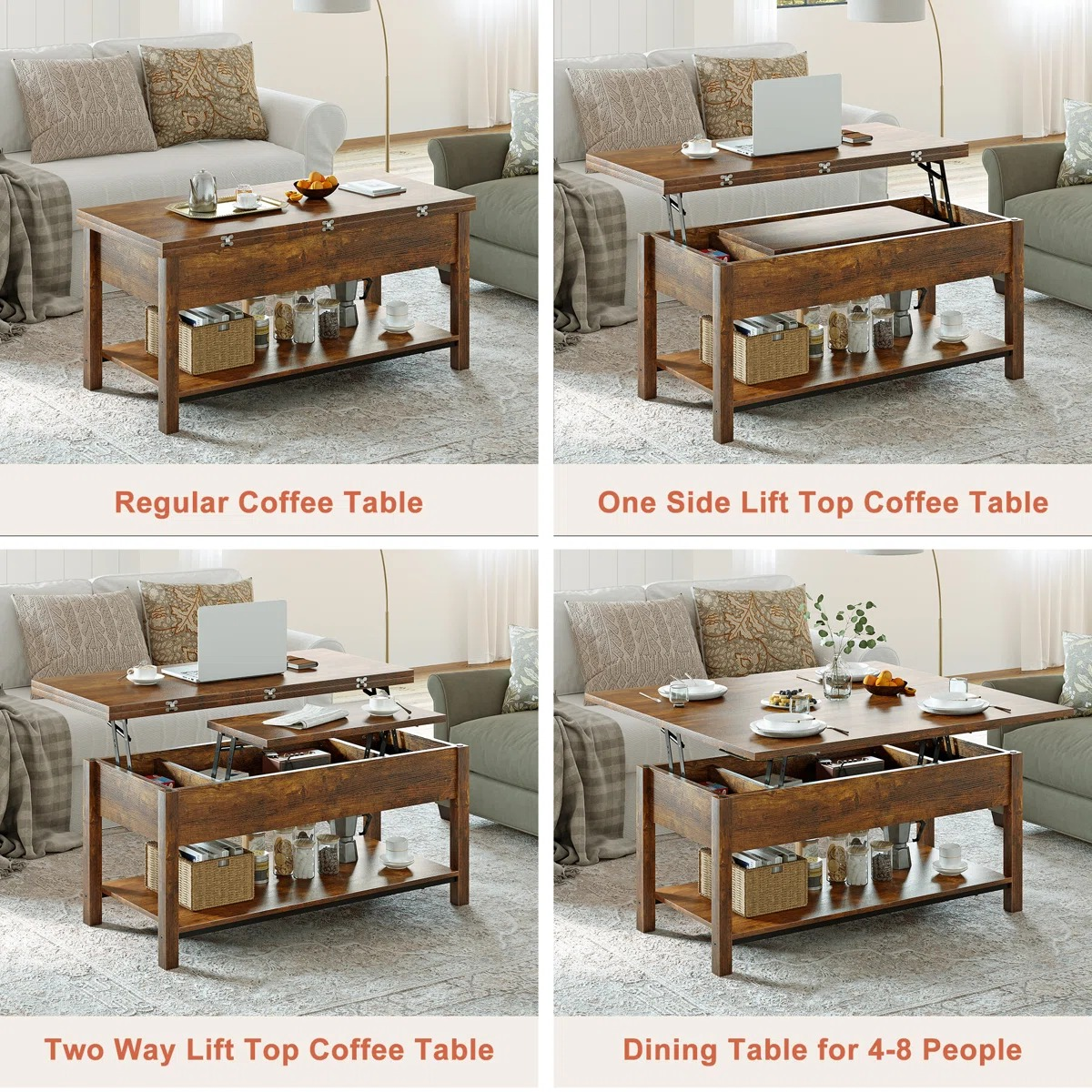 Lift Top Coffee Table with Storage - photo 5