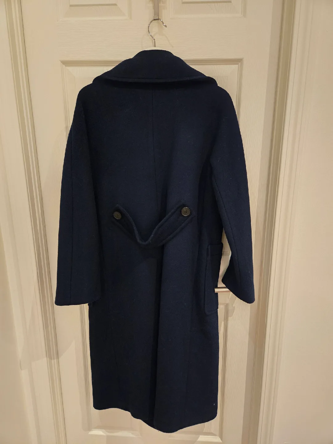 Oversize Navy Wool Blend Coat image indicator(2)