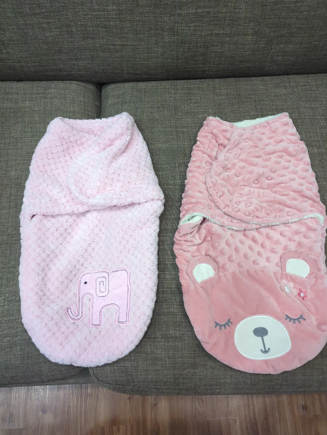 Baby Swaddle Wraps - Pink Elephant & Bear image indicator(4)