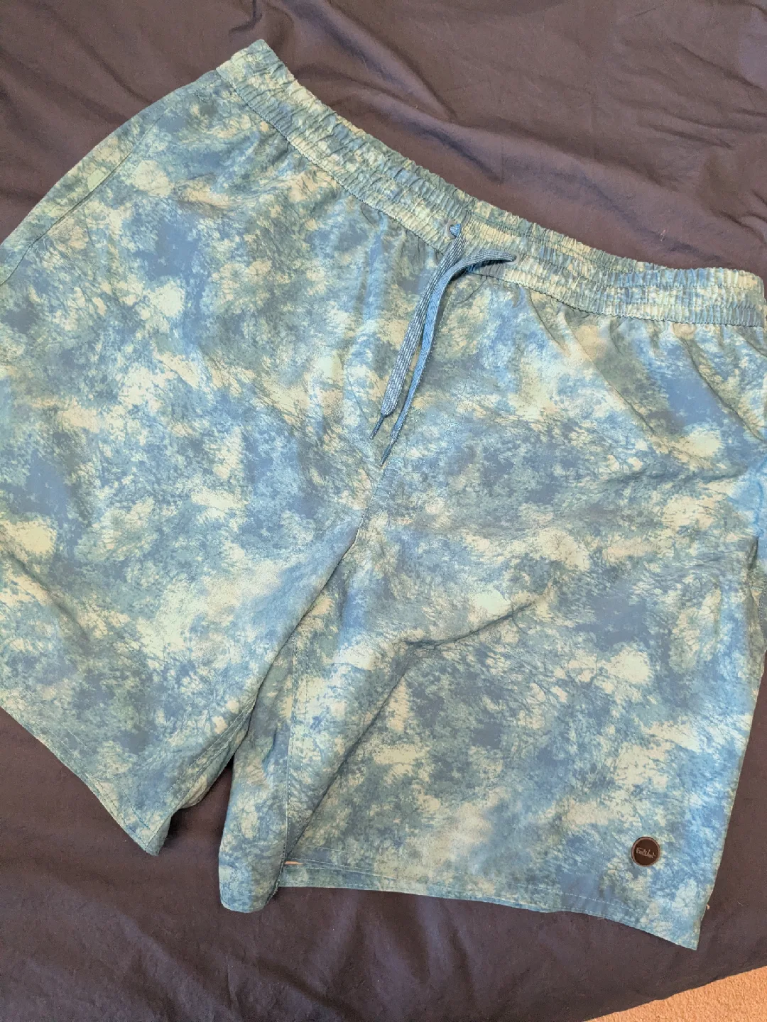 Fairlane Blue Patterned Swim Shorts - Size L thumbnail