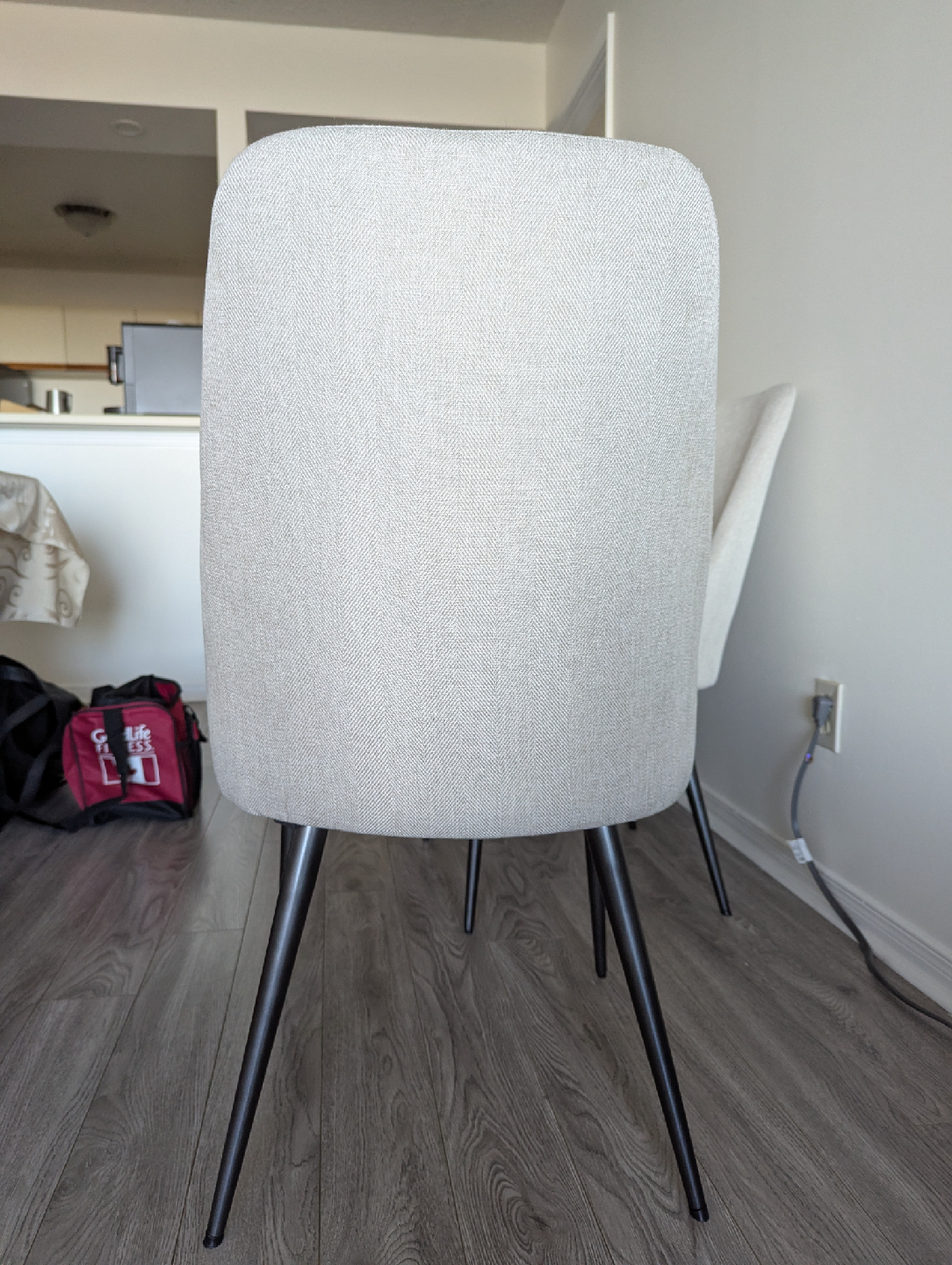 Set of 4 Dining Chairs - Neutral Fabric - photo 2