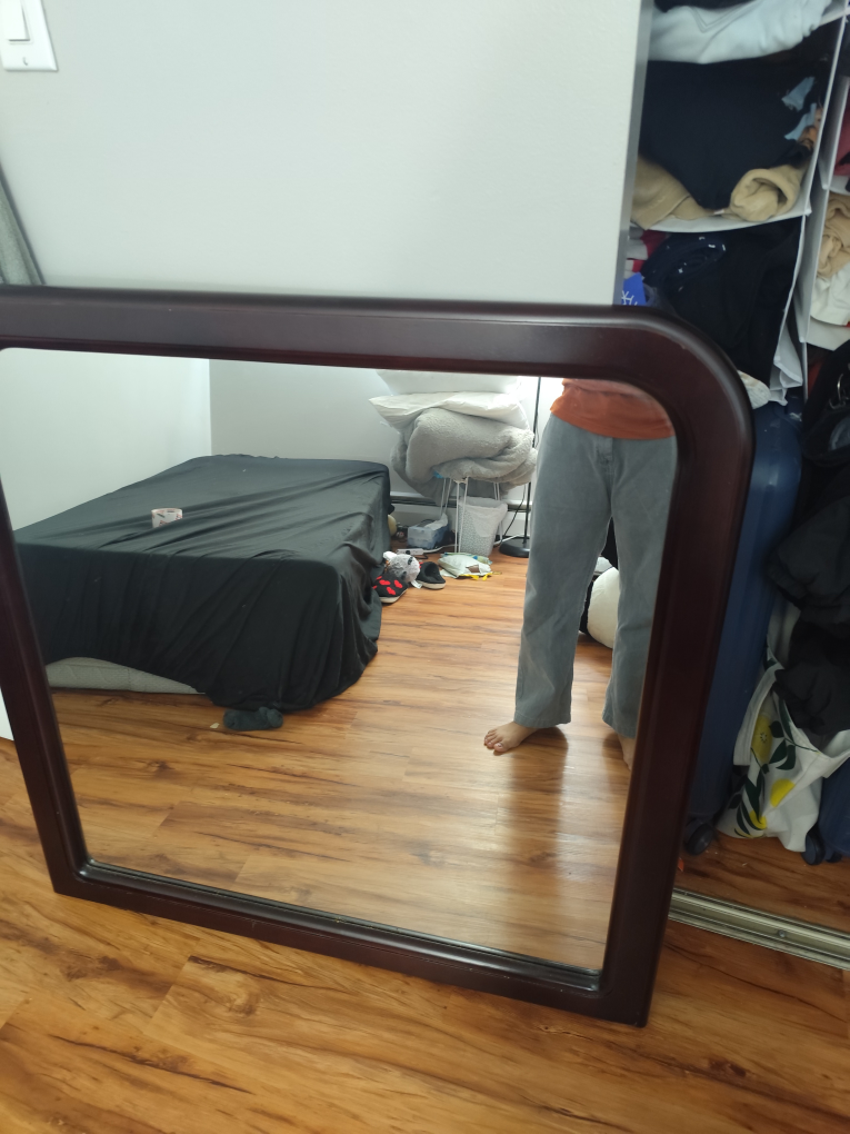 Framed Wall Mirror - Brown - photo 4