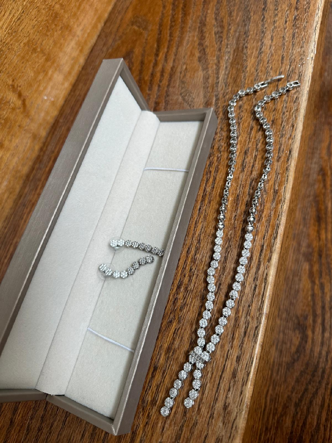 Silver Necklace and Earring Set