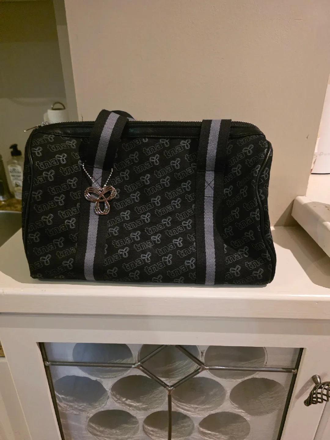 TNA Black Patterned Barrel Bag thumbnail