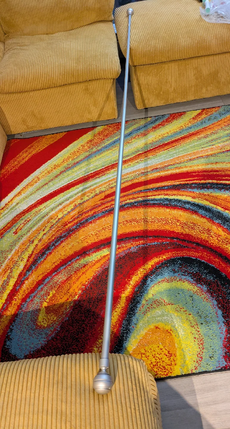 Silver Curtain Rod with Brackets image indicator(4)