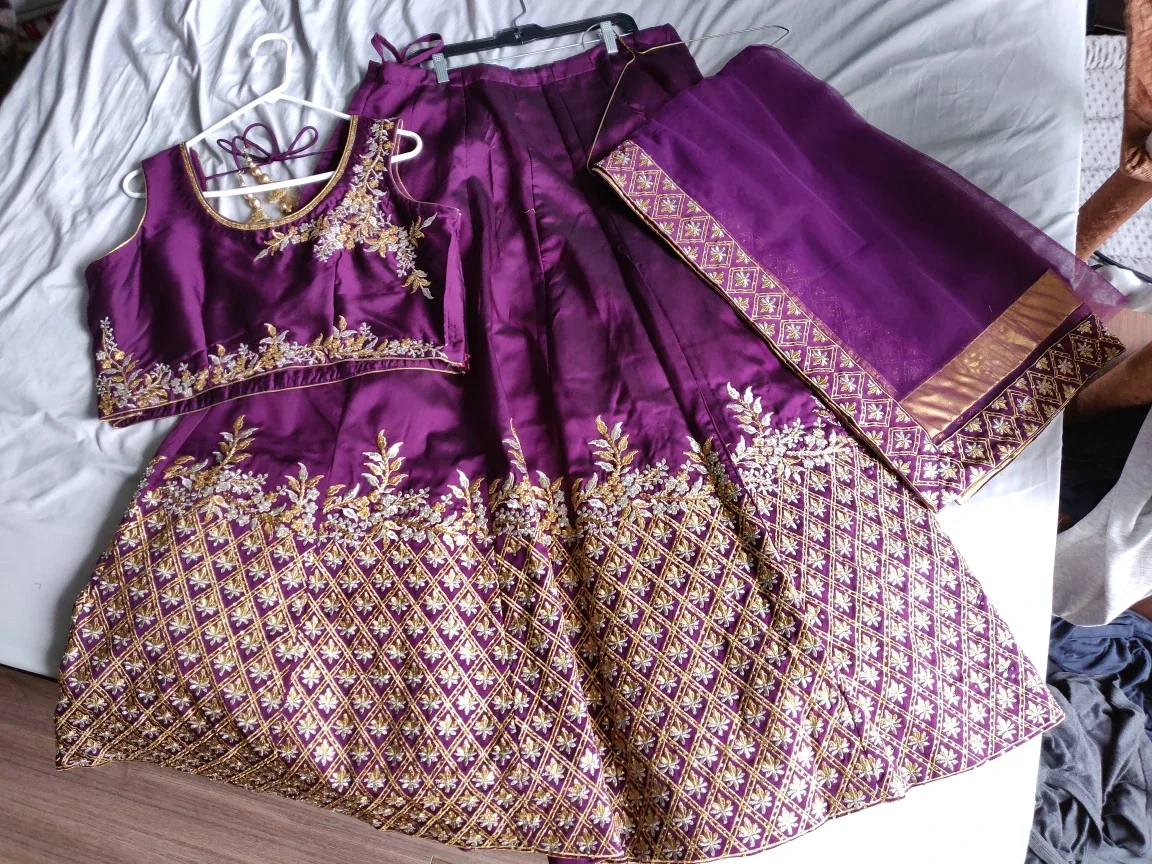 Royal Purple Lehenga Indian Party wear - XXL
