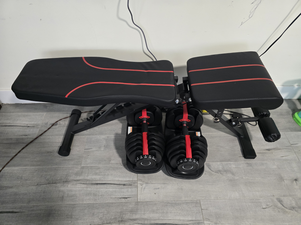 Adjustable Weight Bench with Dumbbells - photo 2