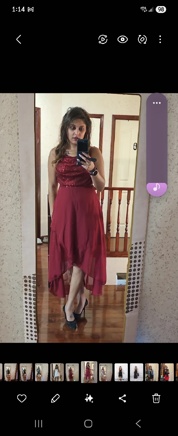 Burgundy Sequin Party Dress - photo 3