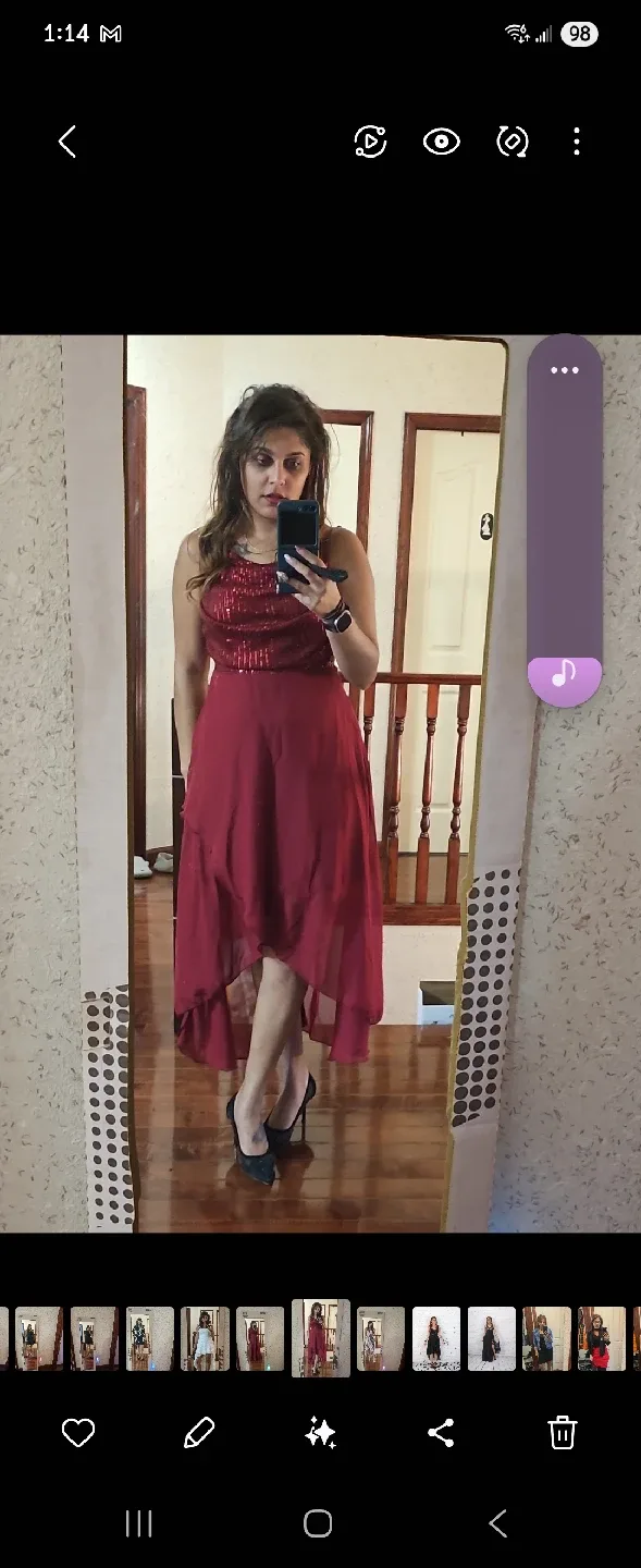 Burgundy Sequin Party Dress image indicator(3)