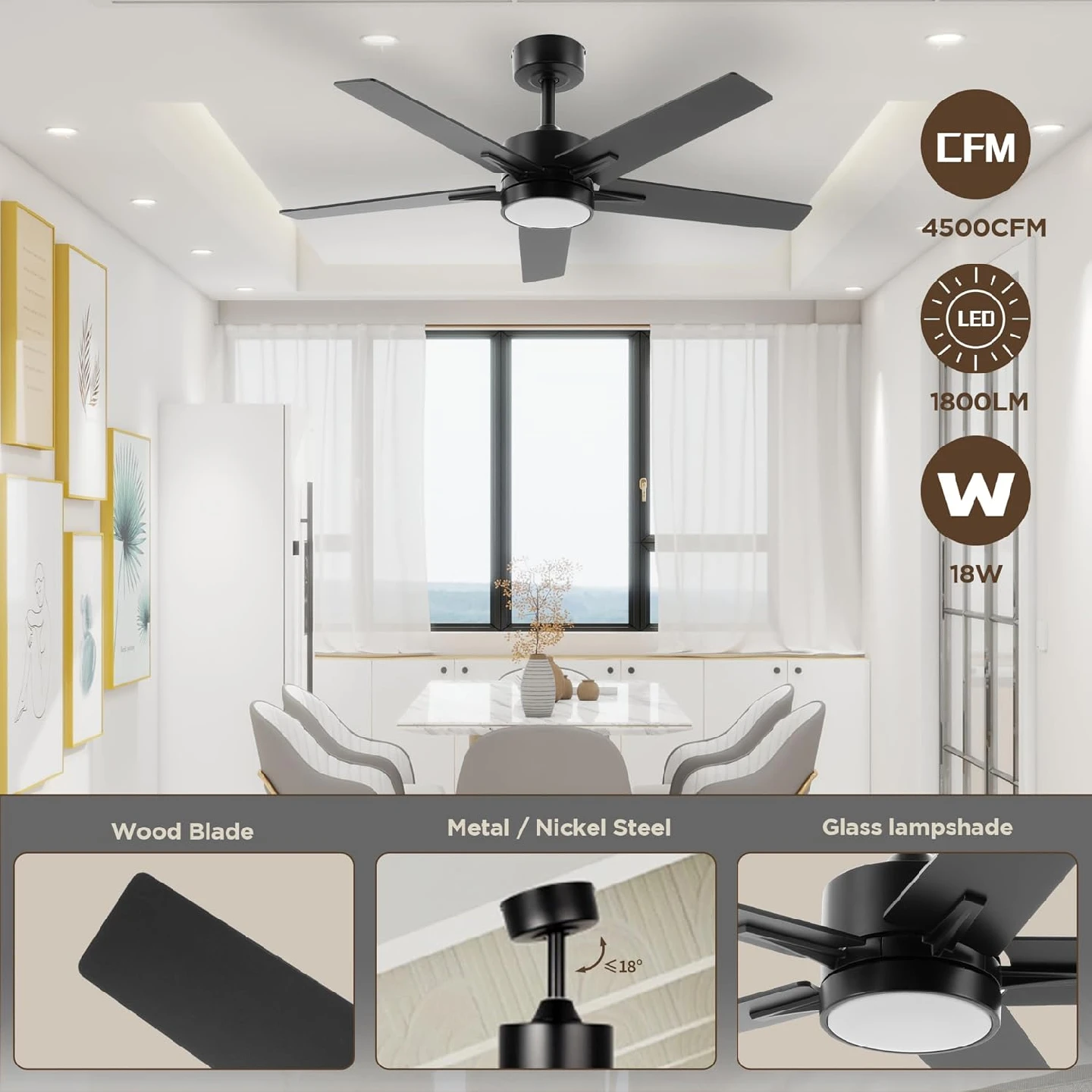 Ceiling Fan with Light Remote BNIB - photo 3
