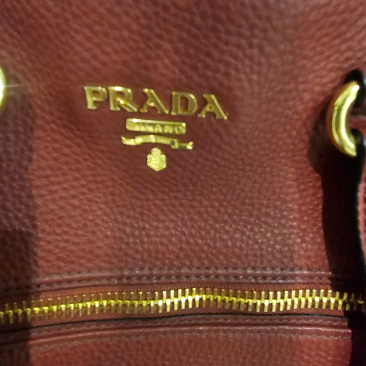 Prada Milano Leather Tote Bag - Burgundy image indicator(5)