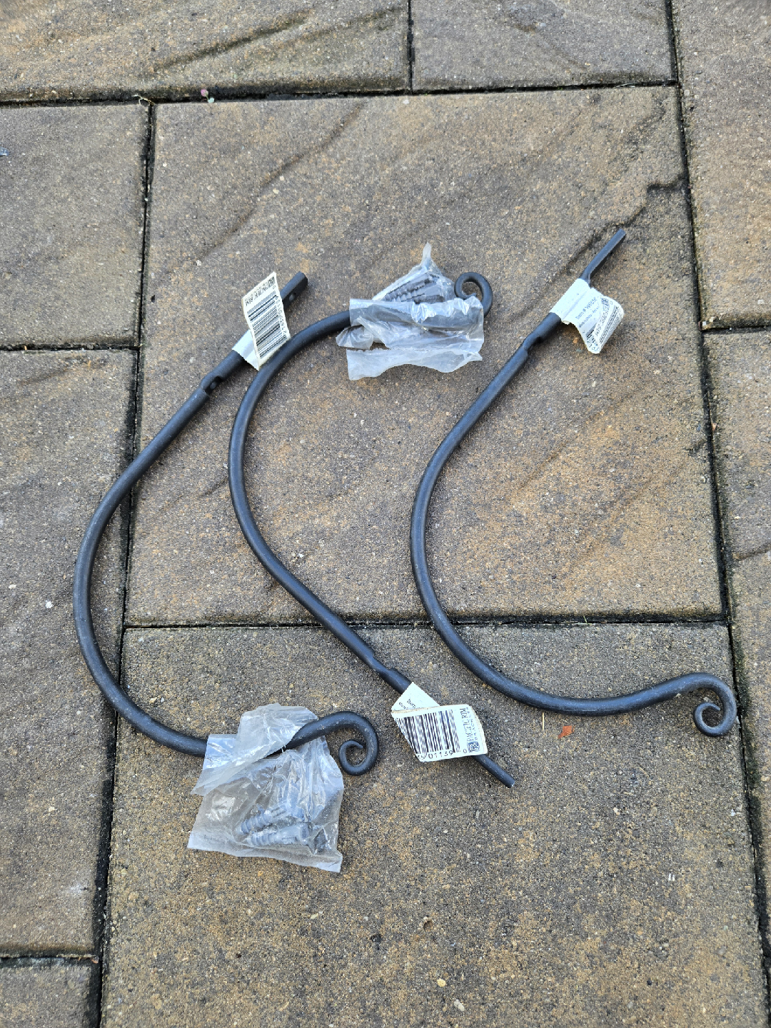 THREE Black Metal Plant Brackets - photo 2
