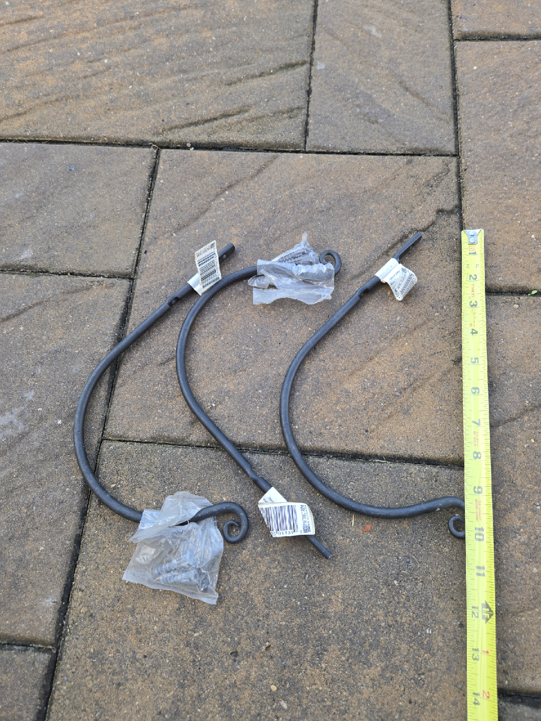 THREE Black Metal Plant Brackets - photo 3