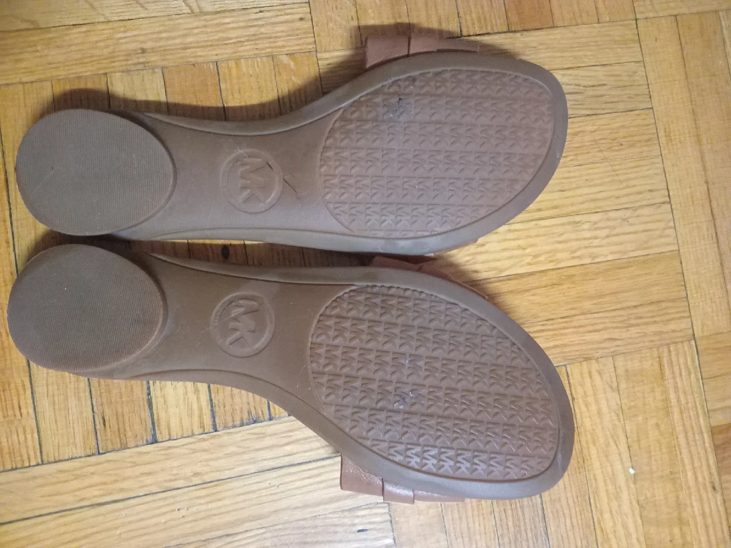 Michael Kors Brown Leather Slides US 5.5 fits 6 W image indicator(2)