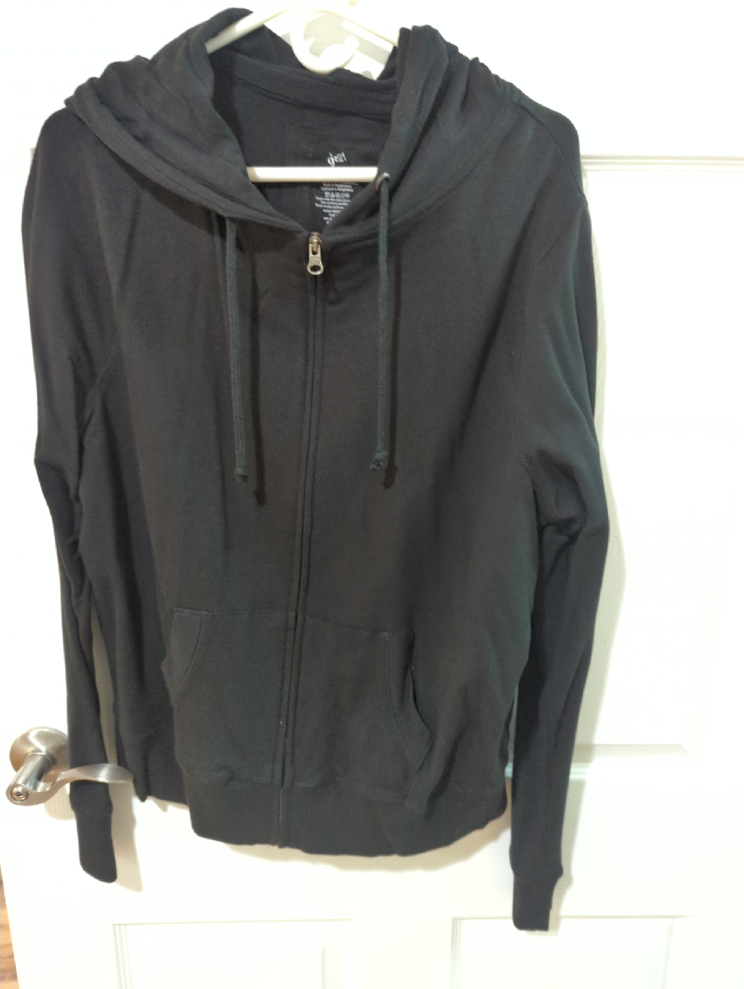 Just Black Zip-Up Hoodie - Size Large