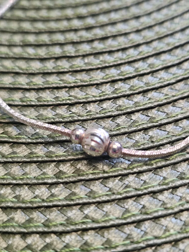 18"Silver Necklace Stamped 925 Italy image indicator(3)